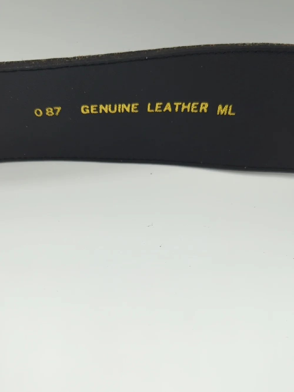 Black Genuine Leather Belt with Gold Decorative Buckle